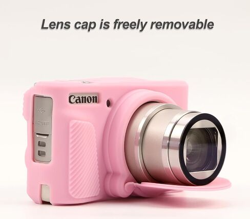 حافظة Pocoukate لكاميرا Canon PowerShot SX740 HS، غطاء حماية من السيليكون الناعم مع غطاء عدسة قابل للإزالة لملحقات SX740/SX730 HS مطاطية مع واقي شاشة من الزجاج المقوى - أسود in Kuwait