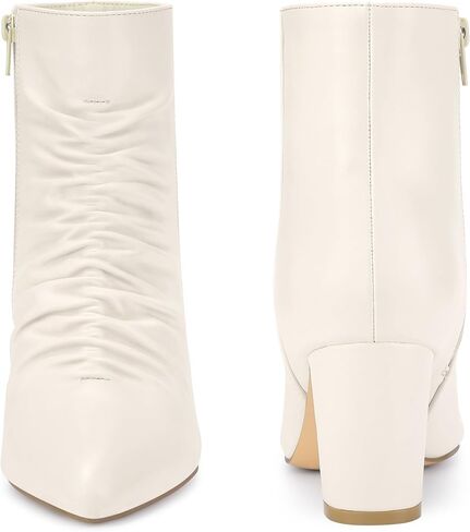 Perphy Ruched Dress Boots Pointed Toe Chunky Heels Ankle Boots for Women in Saudi Arabia