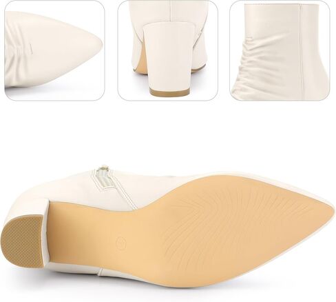 Perphy Ruched Dress Boots Pointed Toe Chunky Heels Ankle Boots for Women in Saudi Arabia