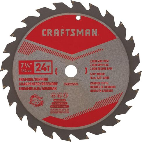 CRAFTSMAN 7-1/4 Inch 24T Framing/Ripping Circular Saw Blade (CMAS272524) in Saudi Arabia