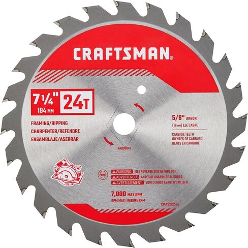 CRAFTSMAN 7-1/4 Inch 24T Framing/Ripping Circular Saw Blade (CMAS272524) in Saudi Arabia