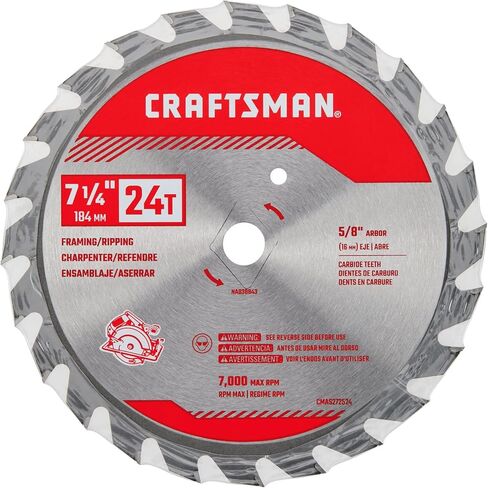 CRAFTSMAN 7-1/4 Inch 24T Framing/Ripping Circular Saw Blade (CMAS272524) in Saudi Arabia