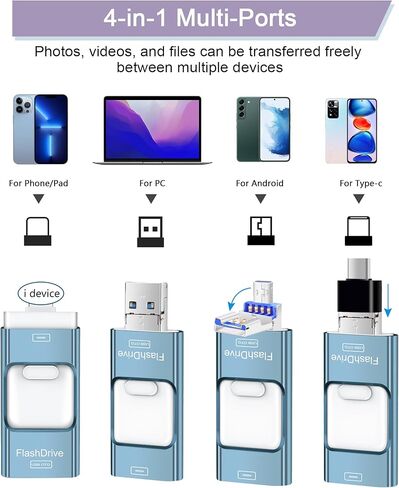 محرك إبهام بسعة 128 جيجابايت للهاتف/الوسادة/الكمبيوتر الشخصي/الكمبيوتر المحمول/أندرويد in Kuwait