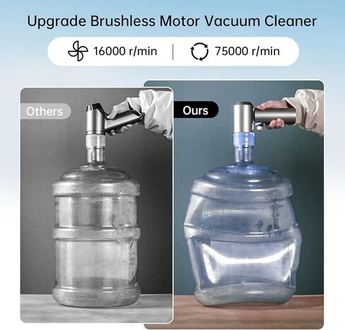 Mini Car Vacuum Cleaner, 16000PA 4 in 1 Rechargeable Brushless Motor Handheld Vacuum Cleaner with LED, Portable Wireless Vacuum Cleaner for Car, Office and Home Cleaning (Silver Grey) in Kuwait