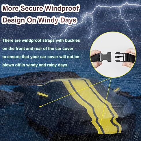 Waterproof Car Covers Fit for 2024 Tesla Cybertruck, 6 Layers Upgrade 210T Windproof, Dustproof and UV Proof All Weather Protection Full Tesla Pickup Indoor/Outdoor Car Cover with Straps,Storage Bag in Saudi Arabia