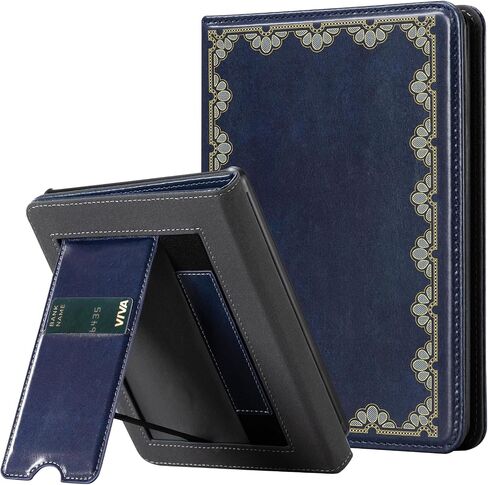 حافظة CoBak مع حامل لجهاز Kindle Paperwhite - غطاء متين من جلد البولي يوريثان مع خاصية التنبيه التلقائي للنوم، وفتحة للبطاقة، وميزة حزام اليد - يناسب جهاز Kindle Paperwhite من الجيل الحادي عشر مقاس 6.8 بوصات إصدار التوقيع 2021 in Saudi Arabia