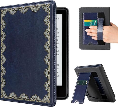 حافظة CoBak مع حامل لجهاز Kindle Paperwhite - غطاء متين من جلد البولي يوريثان مع خاصية التنبيه التلقائي للنوم، وفتحة للبطاقة، وميزة حزام اليد - يناسب جهاز Kindle Paperwhite من الجيل الحادي عشر مقاس 6.8 بوصات إصدار التوقيع 2021 in Saudi Arabia