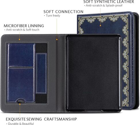 حافظة CoBak مع حامل لجهاز Kindle Paperwhite - غطاء متين من جلد البولي يوريثان مع خاصية التنبيه التلقائي للنوم، وفتحة للبطاقة، وميزة حزام اليد - يناسب جهاز Kindle Paperwhite من الجيل الحادي عشر مقاس 6.8 بوصات إصدار التوقيع 2021 in Saudi Arabia