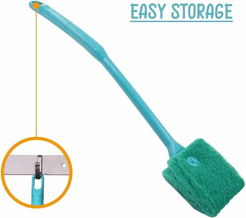 chaekoy 2 PCS Aquarium Fish Tank Brush, Aquarium Fish Tank Algae Cleaning Brush with Non-Slip Handle, Sponge Scrubber Cleaner for Glass Aquariums and Home Kitchen in Saudi Arabia
