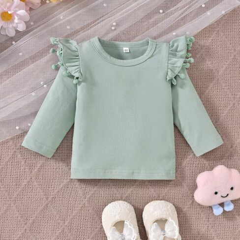 Unutiylo Baby Girl Clothes Long Sleeve T-shirt Top Suspender Skirt Dress Headband 3PCS Cute Outfit 0 3 6 9 12 18 24 Months in Saudi Arabia