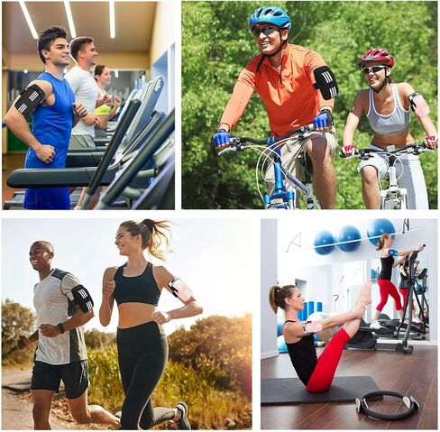 MOVOYEE Armband Cell Phone Holder for Running Arm Band iPhone 15 14 13 12 11 Pro Max Xs Xr X 8 7 6 Plus SE Mini Samsung Galaxy Ultra Note Airpods Pouch Women Men Kids, Runner Gym Walking Arm Bag Blue in Kuwait
