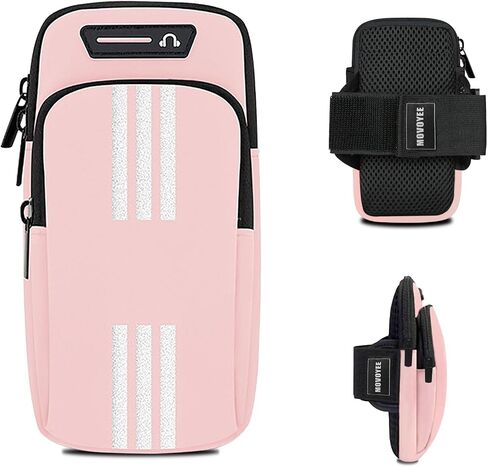 MOVOYEE Armband Cell Phone Holder for Running Arm Band iPhone 15 14 13 12 11 Pro Max Xs Xr X 8 7 6 Plus SE Mini Samsung Galaxy Ultra Note Airpods Pouch Women Men Kids, Runner Gym Walking Arm Bag Blue in Kuwait