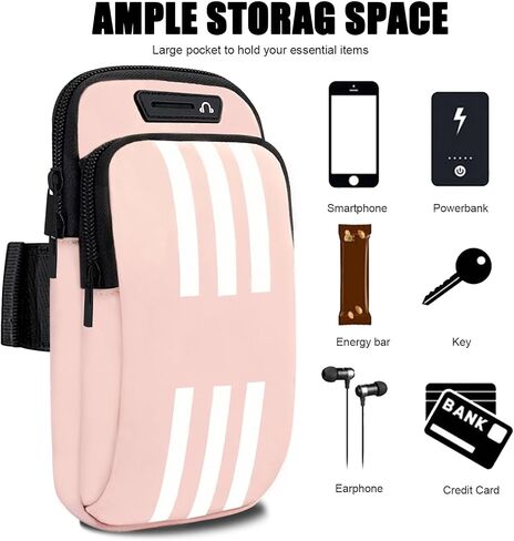 MOVOYEE Armband Cell Phone Holder for Running Arm Band iPhone 15 14 13 12 11 Pro Max Xs Xr X 8 7 6 Plus SE Mini Samsung Galaxy Ultra Note Airpods Pouch Women Men Kids, Runner Gym Walking Arm Bag Blue in Kuwait