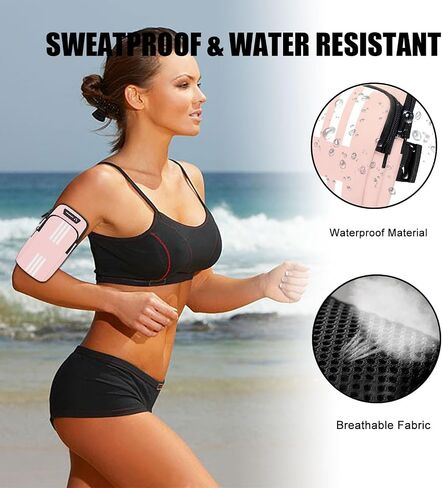 MOVOYEE Armband Cell Phone Holder for Running Arm Band iPhone 15 14 13 12 11 Pro Max Xs Xr X 8 7 6 Plus SE Mini Samsung Galaxy Ultra Note Airpods Pouch Women Men Kids, Runner Gym Walking Arm Bag Blue in Kuwait