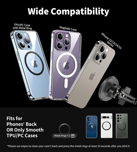 for MagSafe Car Mount,[Texture Black Surface] Magnetic Phone Holder for Car Vent,[2024 Upgrade] 360° Rotation Car Phone Holder Mount Car Accessories Fits for iPhone 15 14 13 12 Series & Magsafe Case in Saudi Arabia