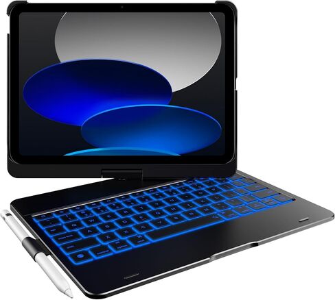 typecase for iPad 10th Generation Case with Keyboard (10.9", 2022), 11 Color Backlight, 360° Rotatable, Thin & Light for iPad 10th Gen 10.9, Matte Black in Saudi Arabia