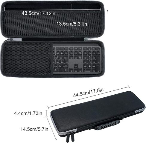 حافظة صلبة بديلة لمفاتيح MX Mini/MX Keys ولوحة المفاتيح المضيئة اللاسلكية المتقدمة (حافظة بسحاب رمادي، مفاتيح MX) in Saudi Arabia