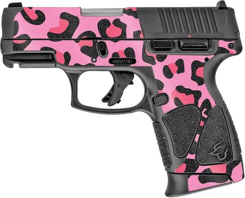جلد لامع لامع من MightySkins متوافق مع Taurus G3C Luger 9mm - Pink Leopard | لمسة نهائية لامعة واقية ومتينة شديدة اللمعان | سهل التطبيق والإزالة وتغيير الأنماط | صنع في الولايات المتحدة الأمريكية in Saudi Arabia