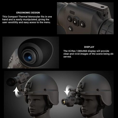 ATN Odin LT 320 Compact Thermal Monocular with 320x240, 60 fps, 12µm Thermal Sensor | Magnification | Helmet/Head Mount Compatible | Exclusive Signature Series Kit in Saudi Arabia