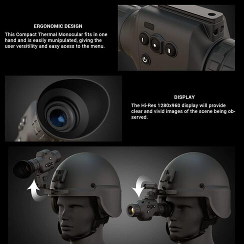 ATN Odin LT 320 Compact Thermal Monocular with 320x240, 60 fps, 12µm Thermal Sensor | Magnification | Helmet/Head Mount Compatible | Exclusive Signature Series Kit in Saudi Arabia