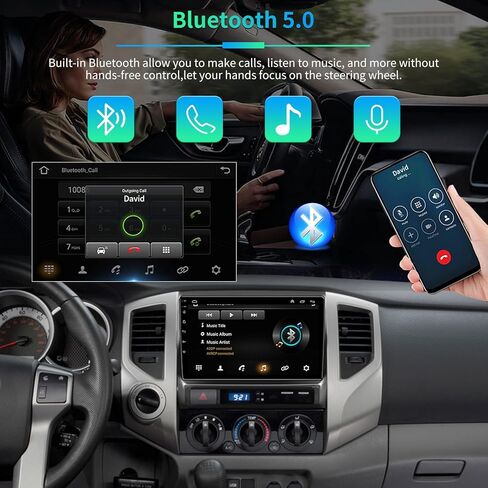 5GWiFi 8Core 4G+64G راديو السيارة ستيريو لتويوتا تاكوما 2005-2015، 9.2 بوصة HD شاشة تعمل باللمس Android 13 Wireless CarPlay & Andriod Auto Bluetooth GPS FM AM RDS SWC كاميرا خلفية in Kuwait