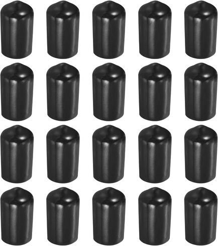 uxcell 10Pcs Rubber End Caps, 12.5mm/0.49" ID Rubber End Caps, PVC Caps Rubber Screw for Bolts Screw Caps Thread Protectors Tube Screw Bolt, Black in Saudi Arabia