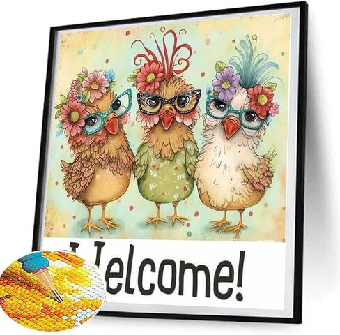 Baby Elephant Diamond Art Kits for Adults, Round Full Drill Diamond Painting Kits for Beginners Gem Art Painting Kits, DIY 5D Diamond Dots Painting with Diamond Arts and Crafts Decor 14x14inch in Kuwait