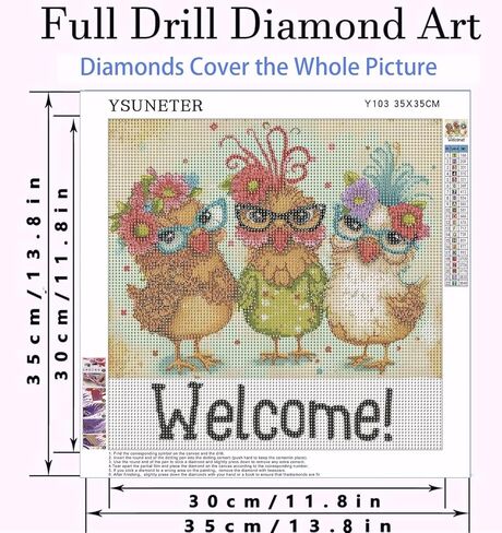 Baby Elephant Diamond Art Kits for Adults, Round Full Drill Diamond Painting Kits for Beginners Gem Art Painting Kits, DIY 5D Diamond Dots Painting with Diamond Arts and Crafts Decor 14x14inch in Kuwait