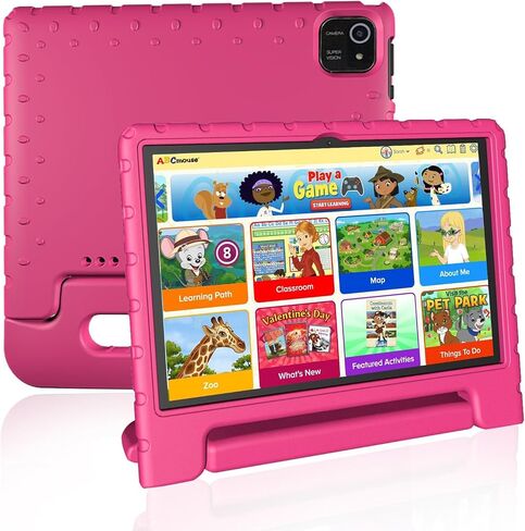 JREN Kids Tablet,10 inch Tablet for Kids,Children,Girls,Boys,10.1 IPS HD Screen,CPU Speed up to 1.8GHz,RAM 2GB and 32GB Storage,Toddler Tablet with Protective case,Color Pink in Saudi Arabia