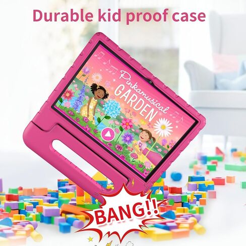 JREN Kids Tablet,10 inch Tablet for Kids,Children,Girls,Boys,10.1 IPS HD Screen,CPU Speed up to 1.8GHz,RAM 2GB and 32GB Storage,Toddler Tablet with Protective case,Color Pink in Saudi Arabia