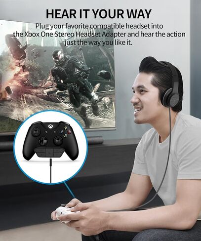 KOOWOD محول سماعة رأس ستيريو ملحقات ملحقات سماعات الرأس مع شريحة IC OEM لأجهزة Xbox One & Series X|S & Elite Controller Series 1 2 - ضبط توازن الصوت (صوت اللعبة والدردشة الصوتية)، مستوى الصوت، الميكروفون in Saudi Arabia