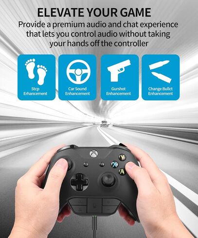 KOOWOD محول سماعة رأس ستيريو ملحقات ملحقات سماعات الرأس مع شريحة IC OEM لأجهزة Xbox One & Series X|S & Elite Controller Series 1 2 - ضبط توازن الصوت (صوت اللعبة والدردشة الصوتية)، مستوى الصوت، الميكروفون in Saudi Arabia