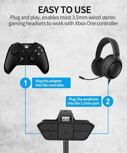 KOOWOD محول سماعة رأس ستيريو ملحقات ملحقات سماعات الرأس مع شريحة IC OEM لأجهزة Xbox One & Series X|S & Elite Controller Series 1 2 - ضبط توازن الصوت (صوت اللعبة والدردشة الصوتية)، مستوى الصوت، الميكروفون in Saudi Arabia