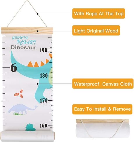 Kids Growth Chart Wall Hanging Baby Height Growth Chart Height Chart for Kids Removable Wall Decor for Kids Canvas Ruler Kids Measuring Chart for Wall Accurate Measurement Child Growth Chart (White) in Saudi Arabia