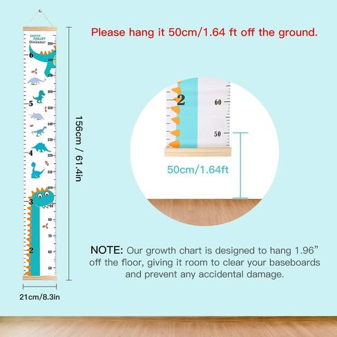 Kids Growth Chart Wall Hanging Baby Height Growth Chart Height Chart for Kids Removable Wall Decor for Kids Canvas Ruler Kids Measuring Chart for Wall Accurate Measurement Child Growth Chart (White) in Saudi Arabia