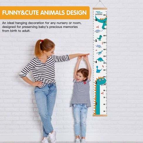 Kids Growth Chart Wall Hanging Baby Height Growth Chart Height Chart for Kids Removable Wall Decor for Kids Canvas Ruler Kids Measuring Chart for Wall Accurate Measurement Child Growth Chart (White) in Saudi Arabia