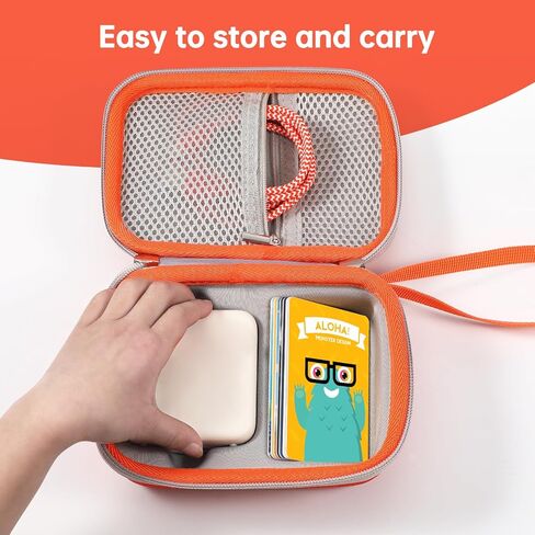 حقيبة سفر صلبة بديلة لهاتف Yoto Mini، حافظة بطاقات الصوت للأطفال مصممة لحمل المشغل، وبطاقات الصوت، والإكسسوارات للأولاد والبنات (Orange-S) in Kuwait
