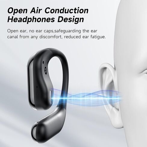Open Ear Bluetooth 5.4 Headphones, Wireless Earbuds Sport Over Earphones with Ear Hooks 50H Playtime Ear Buds LED Display Charging Case, Waterproof Design for Running Fitness Walking in Saudi Arabia
