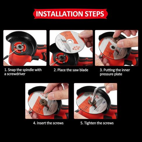 Cordless Brush Angle Grinder Kit, 7000rpm Mini Electric Angle Grinding Tool, 2x16.8V 2000mAh Batteries and 6pcs Discs, Grinder Handheld Cutter for Metal Wood(Grey) in Saudi Arabia