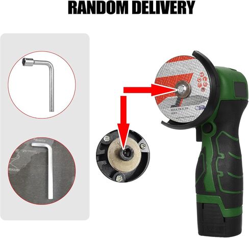Cordless Brush Angle Grinder Kit, 7000rpm Mini Electric Angle Grinding Tool, 2x16.8V 2000mAh Batteries and 6pcs Discs, Grinder Handheld Cutter for Metal Wood(Grey) in Saudi Arabia