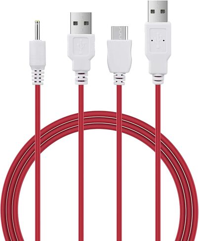 سلك شاحن لجهاز Fuhu Nabi 2 II Nabi2-NV7A Nabi2-NVA للأطفال اللوحي 8 جيجابايت، USB إلى برميل DC، 6 أقدام، مجموعة من 2 in Saudi Arabia