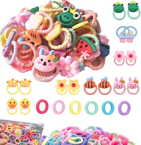 100 قطعة من ربطات شعر الأطفال الصغيرة اللطيفة، أربطة شعر صغيرة ملونة، إكسسوارات شعر ملونة، حوامل ذيل حصان، أربطة مطاطية للشعر مرنة للفتيات الصغيرات in Kuwait