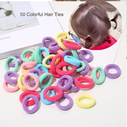 100 قطعة من ربطات شعر الأطفال الصغيرة اللطيفة، أربطة شعر صغيرة ملونة، إكسسوارات شعر ملونة، حوامل ذيل حصان، أربطة مطاطية للشعر مرنة للفتيات الصغيرات in Kuwait