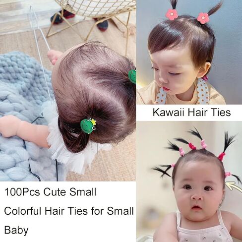 100 قطعة من ربطات شعر الأطفال الصغيرة اللطيفة، أربطة شعر صغيرة ملونة، إكسسوارات شعر ملونة، حوامل ذيل حصان، أربطة مطاطية للشعر مرنة للفتيات الصغيرات in Kuwait