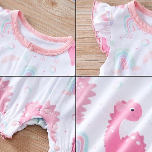2-Pack Baby Girls Romper Newborn Watermelon Print Ruffles Sleeve Onesie Infant Summer Clothes in Saudi Arabia