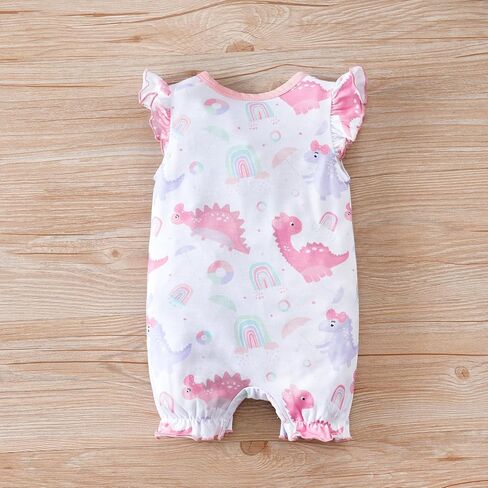 2-Pack Baby Girls Romper Newborn Watermelon Print Ruffles Sleeve Onesie Infant Summer Clothes in Saudi Arabia