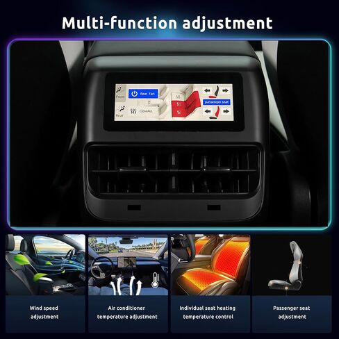 Rear Seat Screen Tesla Model Y Model 3 Rear Seat Touchscreen 4.6-inch Rear Seat Entertainment Car System Player, Control Original Screen and Air Conditioning Rear Seat Display Model 3 Model Y, Type-C in Saudi Arabia
