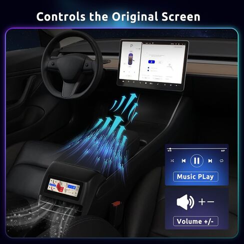 Rear Seat Screen Tesla Model Y Model 3 Rear Seat Touchscreen 4.6-inch Rear Seat Entertainment Car System Player, Control Original Screen and Air Conditioning Rear Seat Display Model 3 Model Y, Type-C in Saudi Arabia