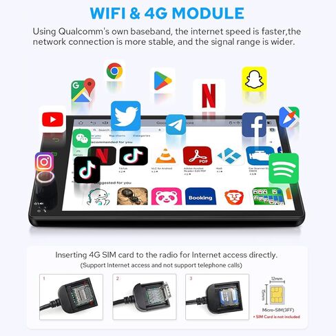 راديو سيارة Joying أحدث 7 بوصة ستيريو سيارة Din واحد Android 12 وحدة رأس 4 جيجابايت + 64 جيجابايت مع بلوتوث 5.0، راديو AM/FM، مخرج HDMI، CarPlay، Android auto، وصلة مرآة، مقبض مستوى الصوت (JY-UZS03N4-B) in Kuwait