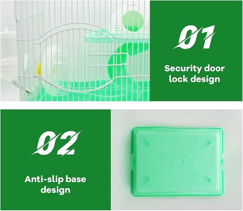 2-Tier Portable Hamster Cage and Habitats,Travel Metal Mouse Cages with Free Water Bottle,Houses and Exercise Wheel for Any Breed of Hamster and Small Animal (14.6x11.0x11.8inch Light Blue) in Saudi Arabia